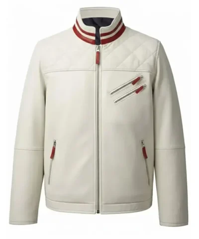 White Quilted Motorcycle Jacket