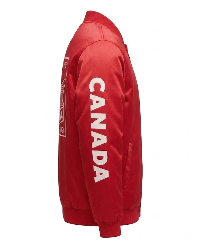 Winter Olympics 2026 Lululemon Team Canada Satin Bomber Jacket