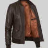Women Brown Sheepskin Leather MA-1 Aviator Jacket