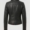 Womens Biker Black Cowhide Jacket