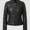 Womens Biker Black Cowhide Leather Jacket