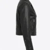 Womens Biker Cropped Leather Jacket