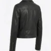 Womens Black Biker Cropped Jacket