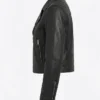 Womens Black Cropped Leather Jacket