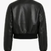 Womens Black Drop Shoulder Cropped Bomber Jacket