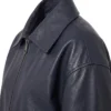 Womens Blue Oversized Leather Jacket