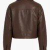 Womens Brown Cropped Jacket