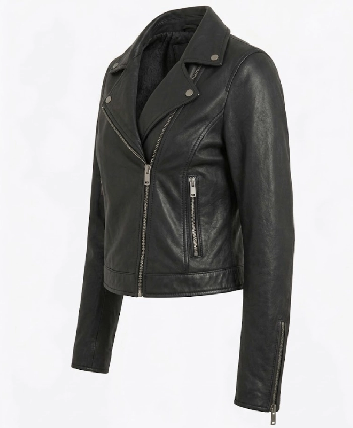 Womens Cropped Leather Jacket