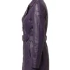 Womens Lambskin Leather Purple Coat