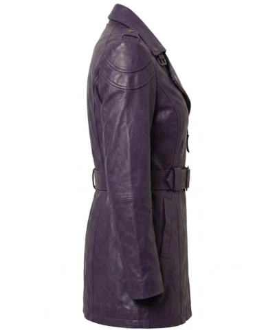 Womens Length Lambskin Leather Coat