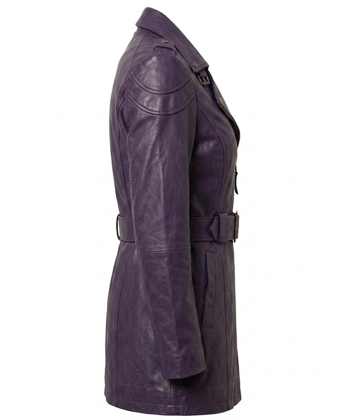 Womens Length Lambskin Leather Coat