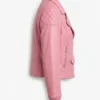 Womens Pink Biker Leather Jacket