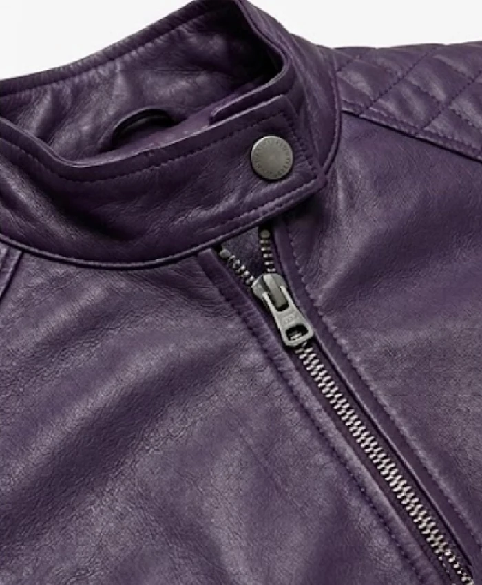 Womens Purple Cafe Racer Jacket