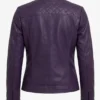 Womens Purple Racer Leather Jacket