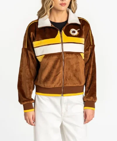 Womens San Diego Padres The Wild Collective Brown Cord Full Zip Jacket