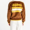 Womens San Diego Padres The Wild Collective Brown Velvet Cord Full Zip Jacket