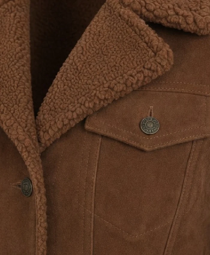 Womens Shearling Suede Leather Jacket