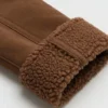 Womens Shearling Suede Leather Trucker Jacket For Sale