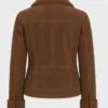 Womens Shearling Suede Trucker Jacket