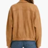 Womens Tan Slochy Leather Jacket