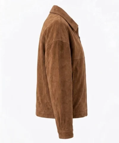 Womens Tan Oversized Suede Jacket