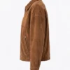 Womens Tan Oversized Suede Leather Jacket