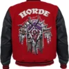World of Warcraft Horde Red And Black Wool Varsity Jacket 1