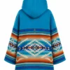 Yellowstone Beth Dutton Turquoise Blue Hooded Wool Coat Back