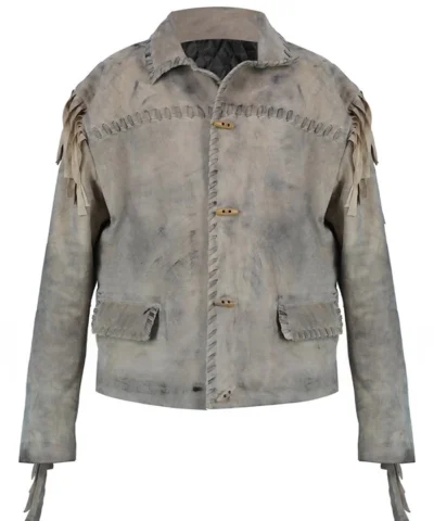 Yellowstone Origin 1883 Ennis Fringe Suede Leather Jacket Shoot front