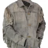 Yellowstone Origin 1883 Ennis Fringe Suede Leather Jacket Shoot right