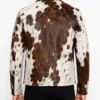 Mens shirt Collar Cowhide Leather Jacket