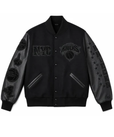 2026 Pro Basketball Finals Nike x New York Knicks Champions Black Varsity Jacket