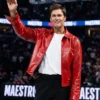 2026 WNBA Championship Ring Ceremony Tom Brady Red Leather Jacket