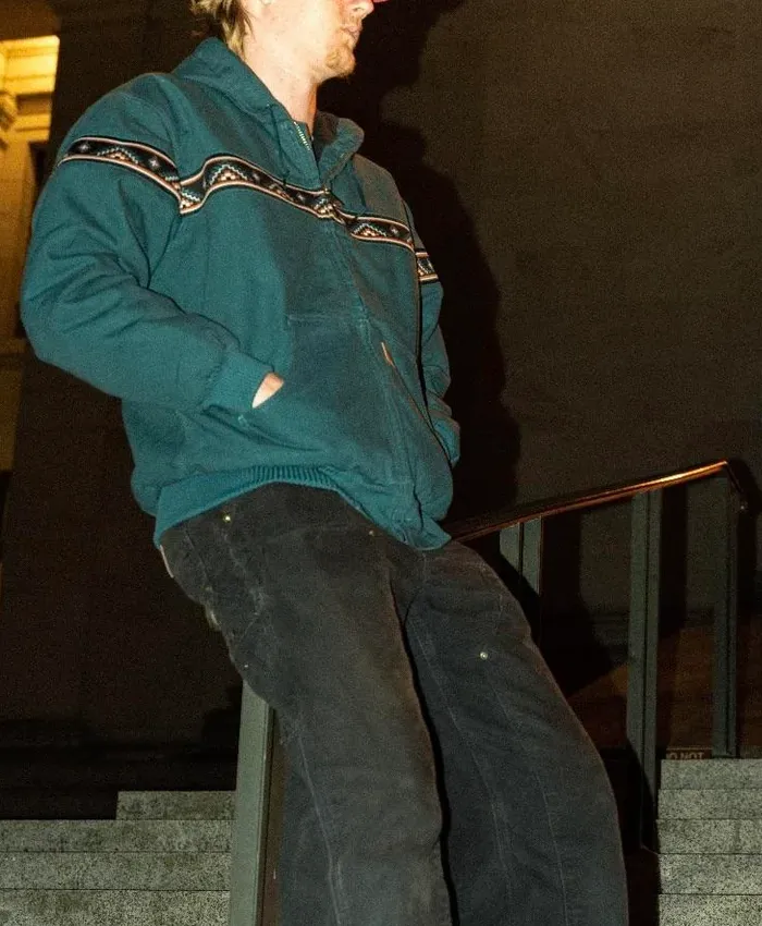 50th Anniversary Vintage 90s Carhartt Aztec Green Cotton Jacket On Sale