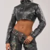 AKIRA Sin City Cropped Moto Jacket