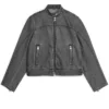 ARKET Racer Grey Zip Up Denim Jacket