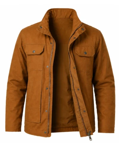 Alternative view of David Lyons The Night Agent Brown Cotton Jacket