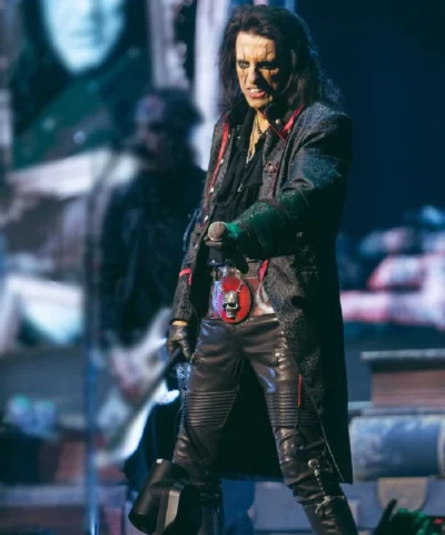 Alice Cooper Rockhal Luxembourg Baroque Jacquard Pattern Black Gothic Victorian Brocade Coat