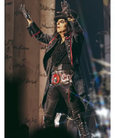 Alice Cooper Rockhal Luxembourg Baroque Jacquard Pattern Black Gothic Victorian Brocade Frock Coat