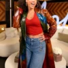 Alicia Keys American Idol Season 24 Multicolor Shaded Leather Long Coat