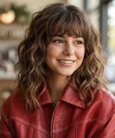 Allie Hayes Off Campus TV Series Mika Abdalla Red Leather Jacket