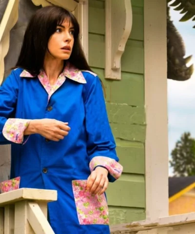 Anne Hathaway TV Movie The End of Oak Street Denise Floral Coat