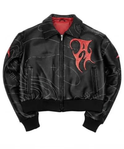 Auracles x Pelle Pelle Topography Womens Black Leather Jacket