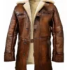 Bane Coat of Batman Dark Knight Brown Real Leather