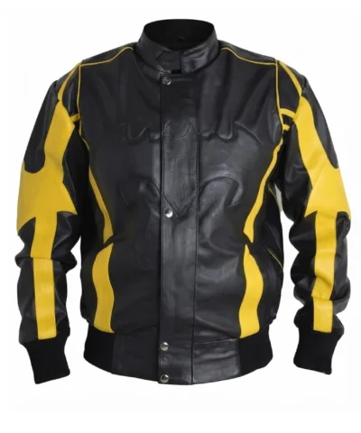 Batman Black and Yellow Lambskin Leather Jacket