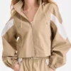 Battle on the Beach S05 Sarah Baeumler Tan and White Windbreaker Hooded Jacket