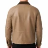 Beige Leather Barn Jacket