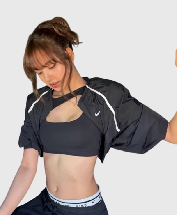 Belgium vs Spain FIFA World Cup 2026 LALALISA Black Nike Bomber Crop Jacket