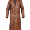 Ben Affleck Batman Nightwalker Brown Leather Coat