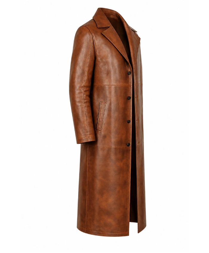 Ben Affleck Batman Nightwalker Leather Brown Coat